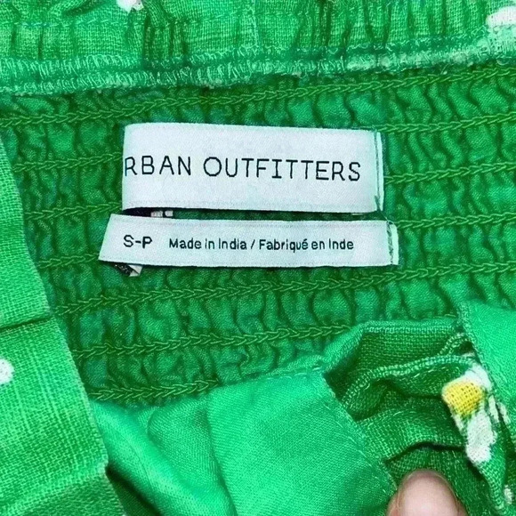 Urban Outfitters Dress Magpie Green Daisy Off Shoulder sz small - Picture 10 of 10